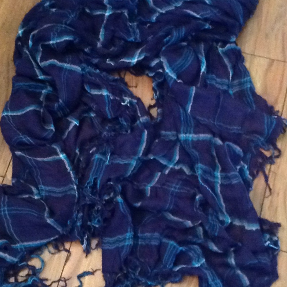 Nylon blend Rectangular Plaid Scarf